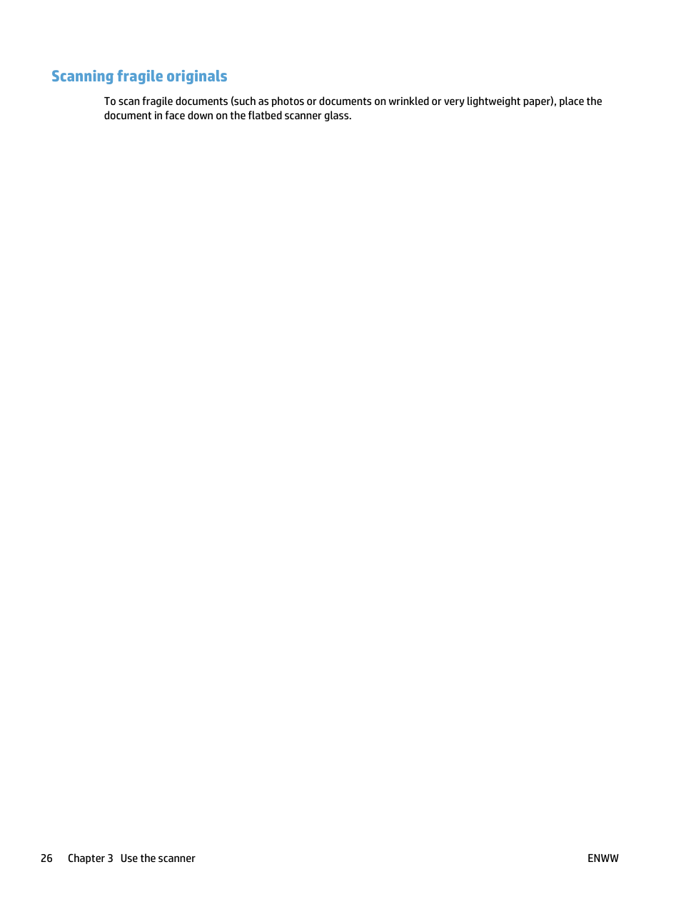 Scanning fragile originals | HP ScanJet Pro 4500 fn1 User Manual | Page 34 / 64
