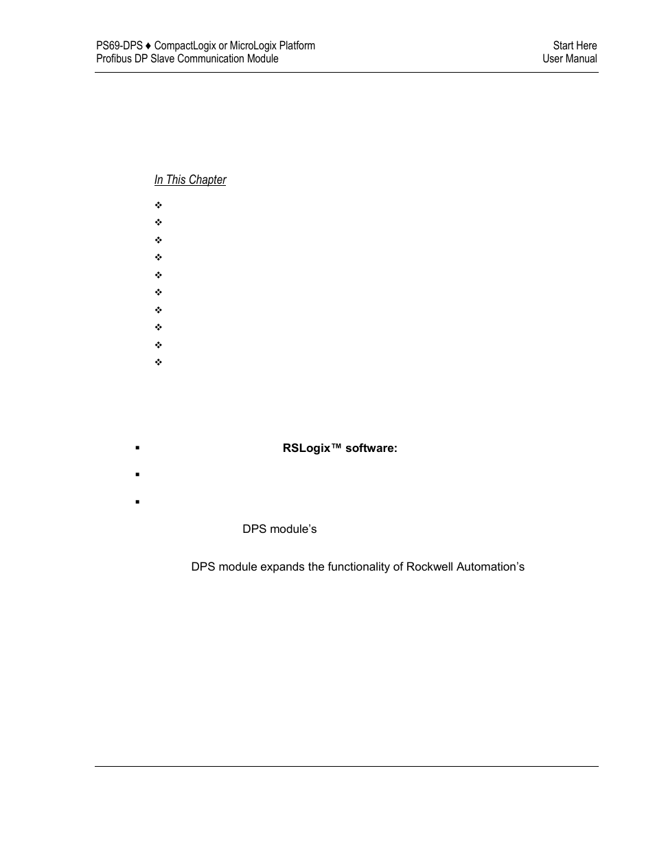 1start here | ProSoft Technology PS69-DPS User Manual | Page 9 / 108