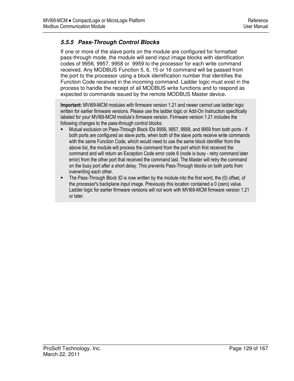 ProSoft Technology MVI69-MCM User Manual | Page 129 / 167