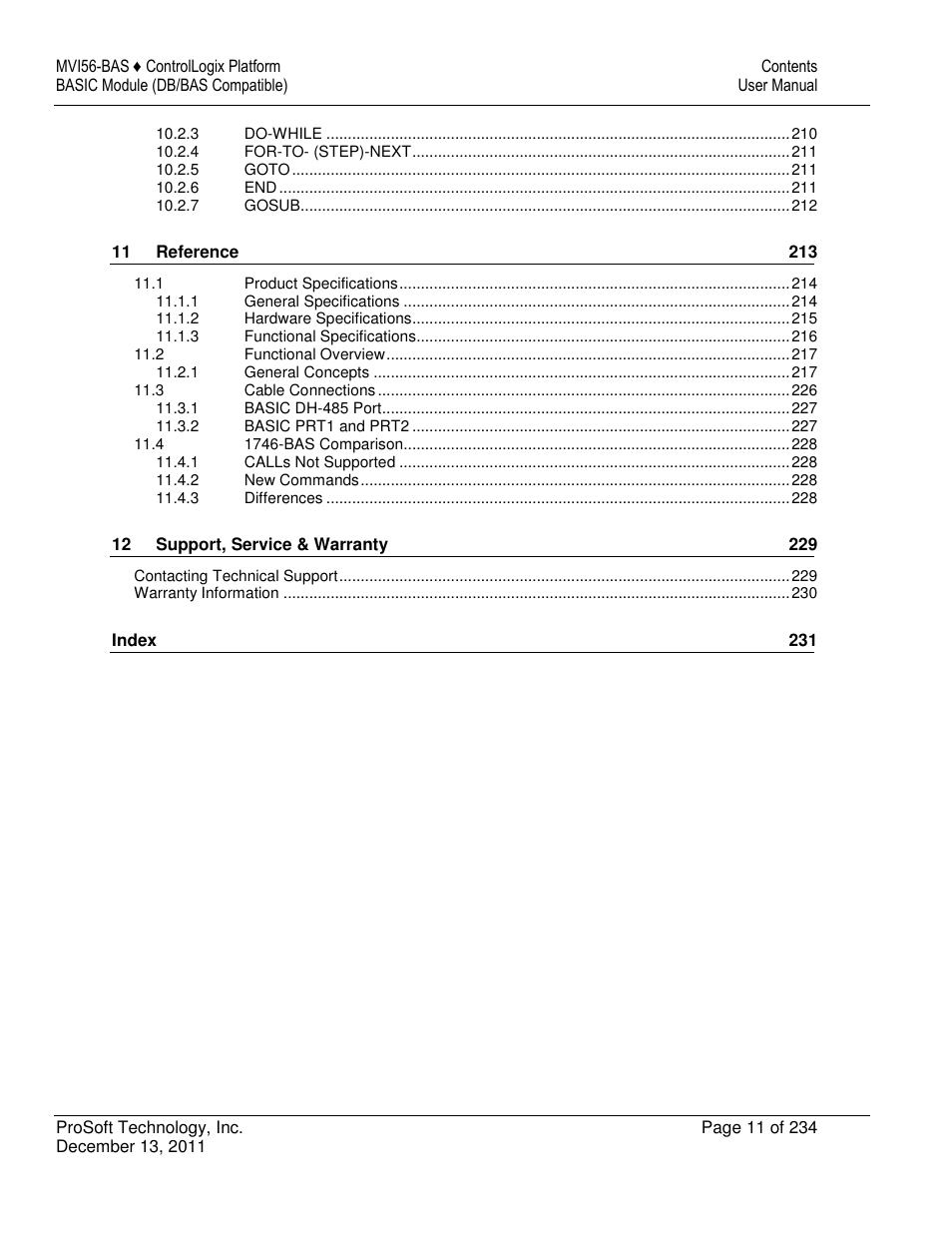 ProSoft Technology MVI56-BAS User Manual | Page 11 / 234