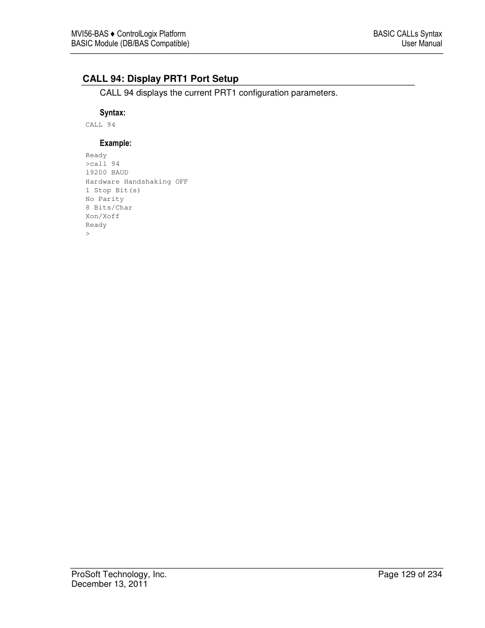 ProSoft Technology MVI56-BAS User Manual | Page 129 / 234