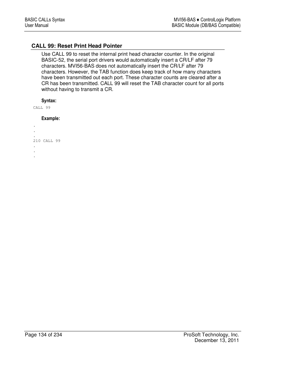 ProSoft Technology MVI56-BAS User Manual | Page 134 / 234