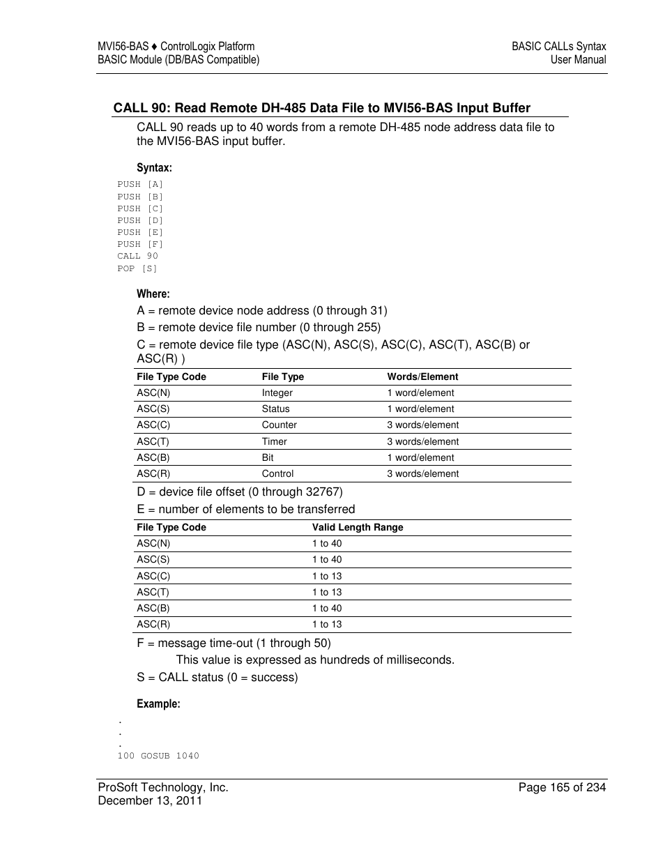 ProSoft Technology MVI56-BAS User Manual | Page 165 / 234