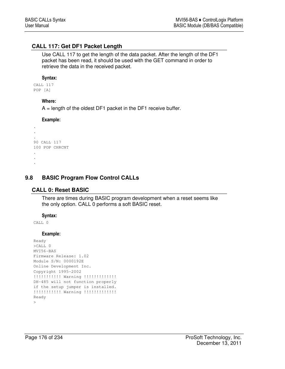 ProSoft Technology MVI56-BAS User Manual | Page 176 / 234