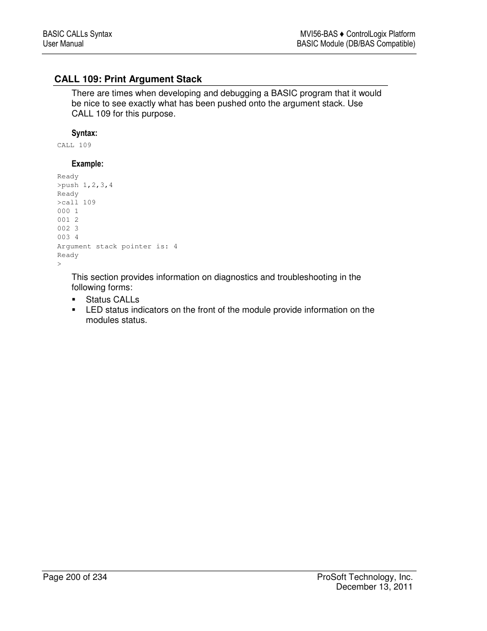 ProSoft Technology MVI56-BAS User Manual | Page 200 / 234