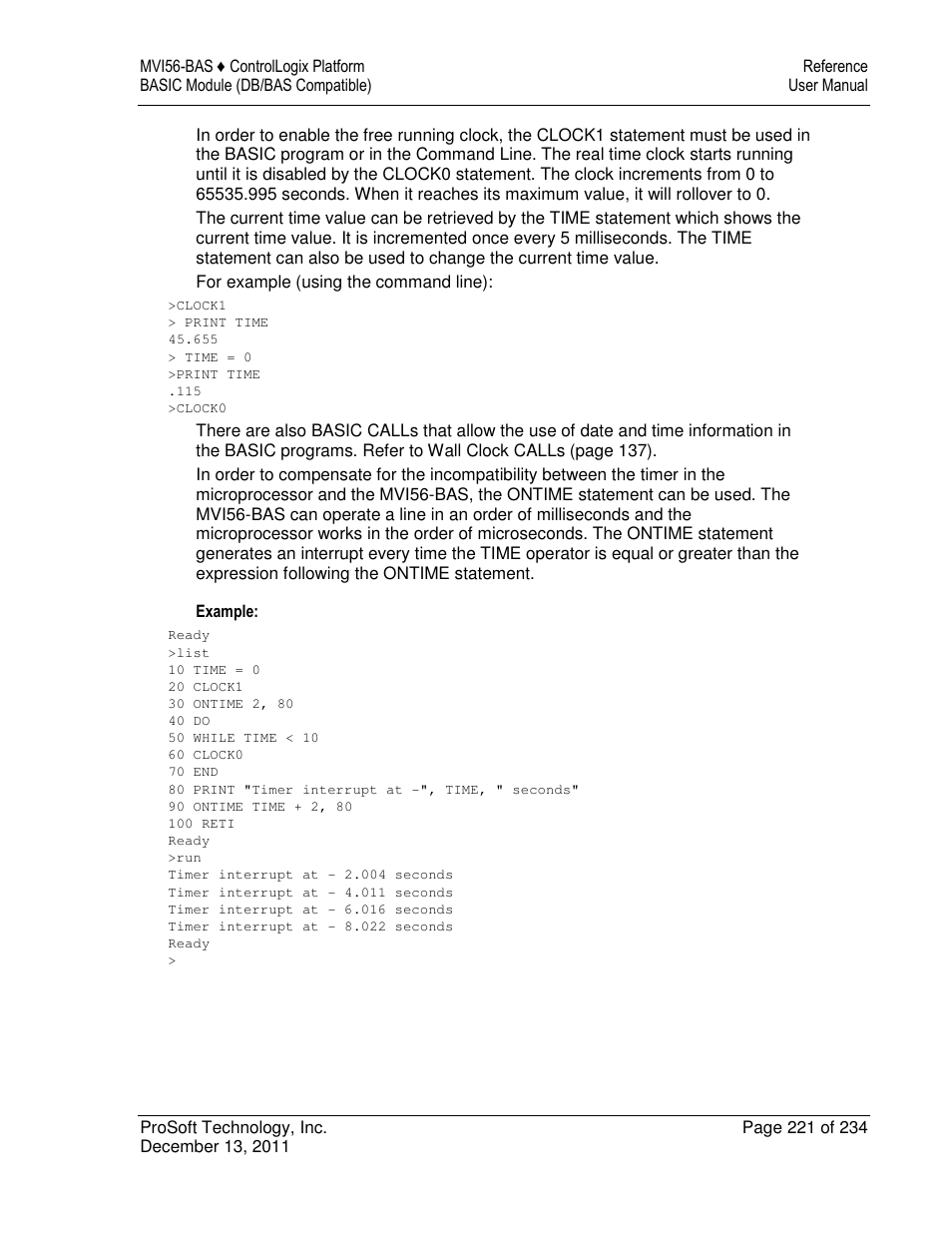 ProSoft Technology MVI56-BAS User Manual | Page 221 / 234