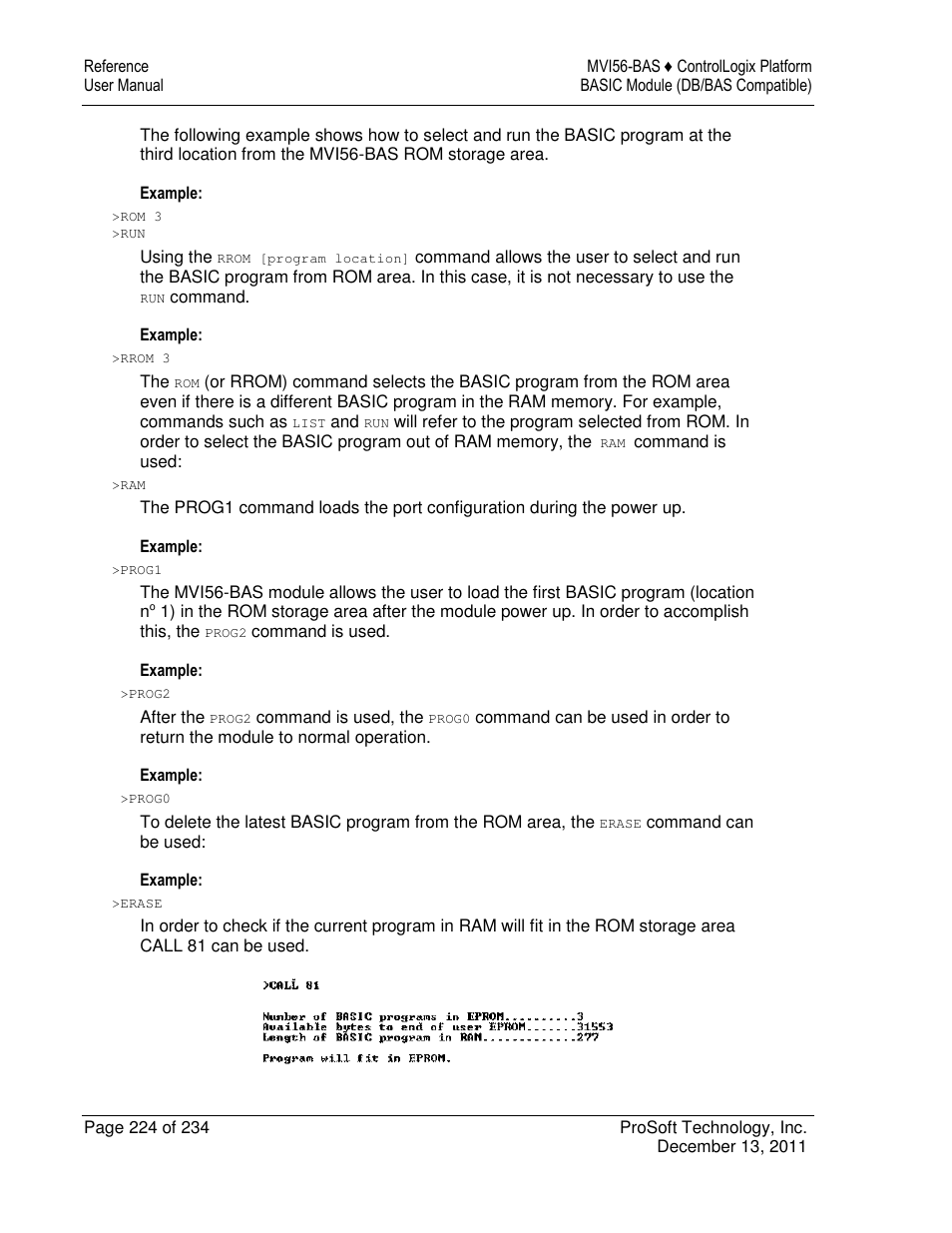 ProSoft Technology MVI56-BAS User Manual | Page 224 / 234