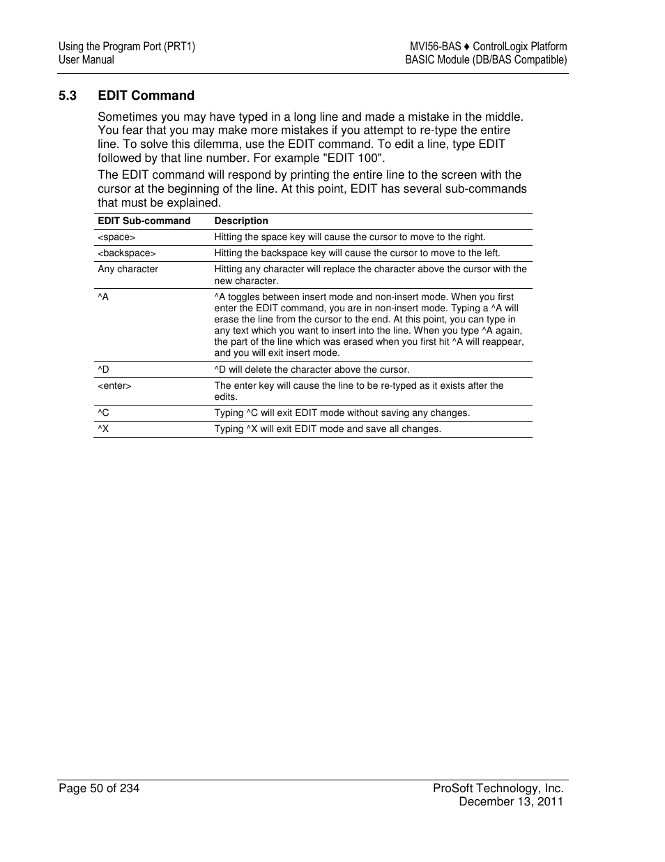 ProSoft Technology MVI56-BAS User Manual | Page 50 / 234
