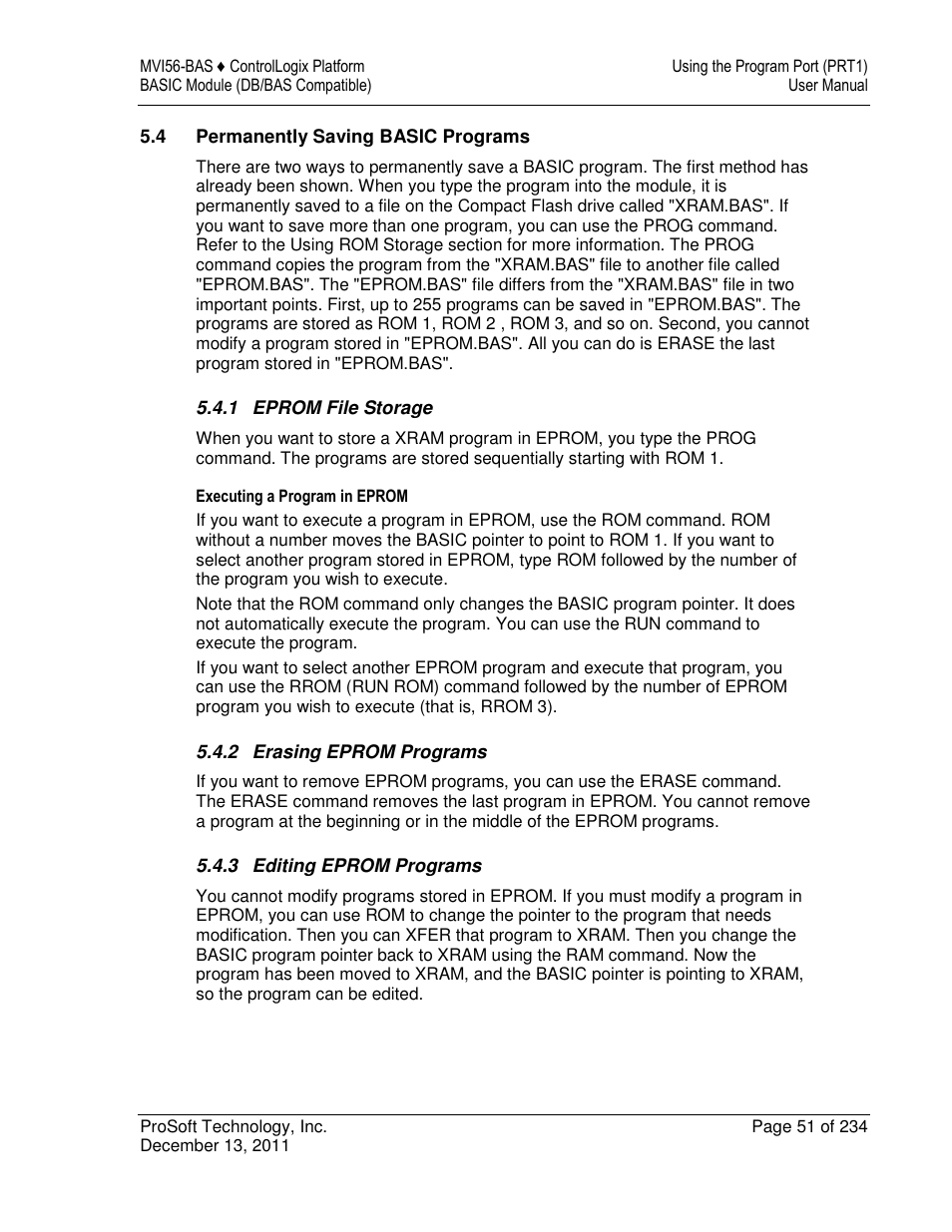 ProSoft Technology MVI56-BAS User Manual | Page 51 / 234