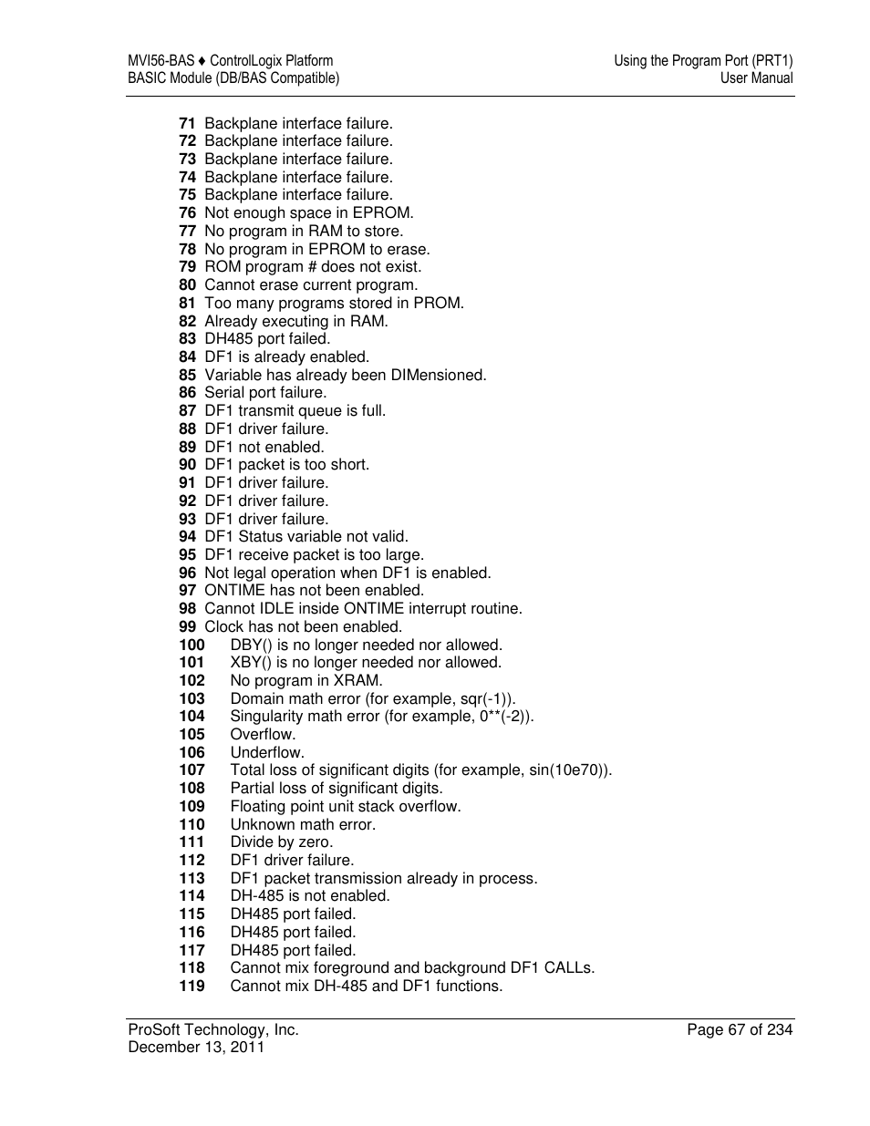 ProSoft Technology MVI56-BAS User Manual | Page 67 / 234