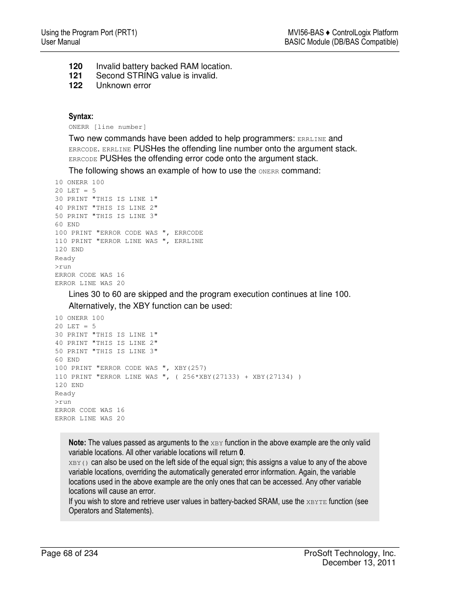 ProSoft Technology MVI56-BAS User Manual | Page 68 / 234