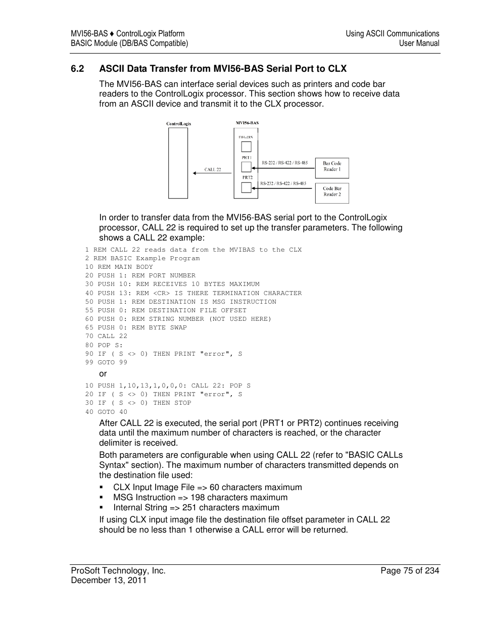 ProSoft Technology MVI56-BAS User Manual | Page 75 / 234