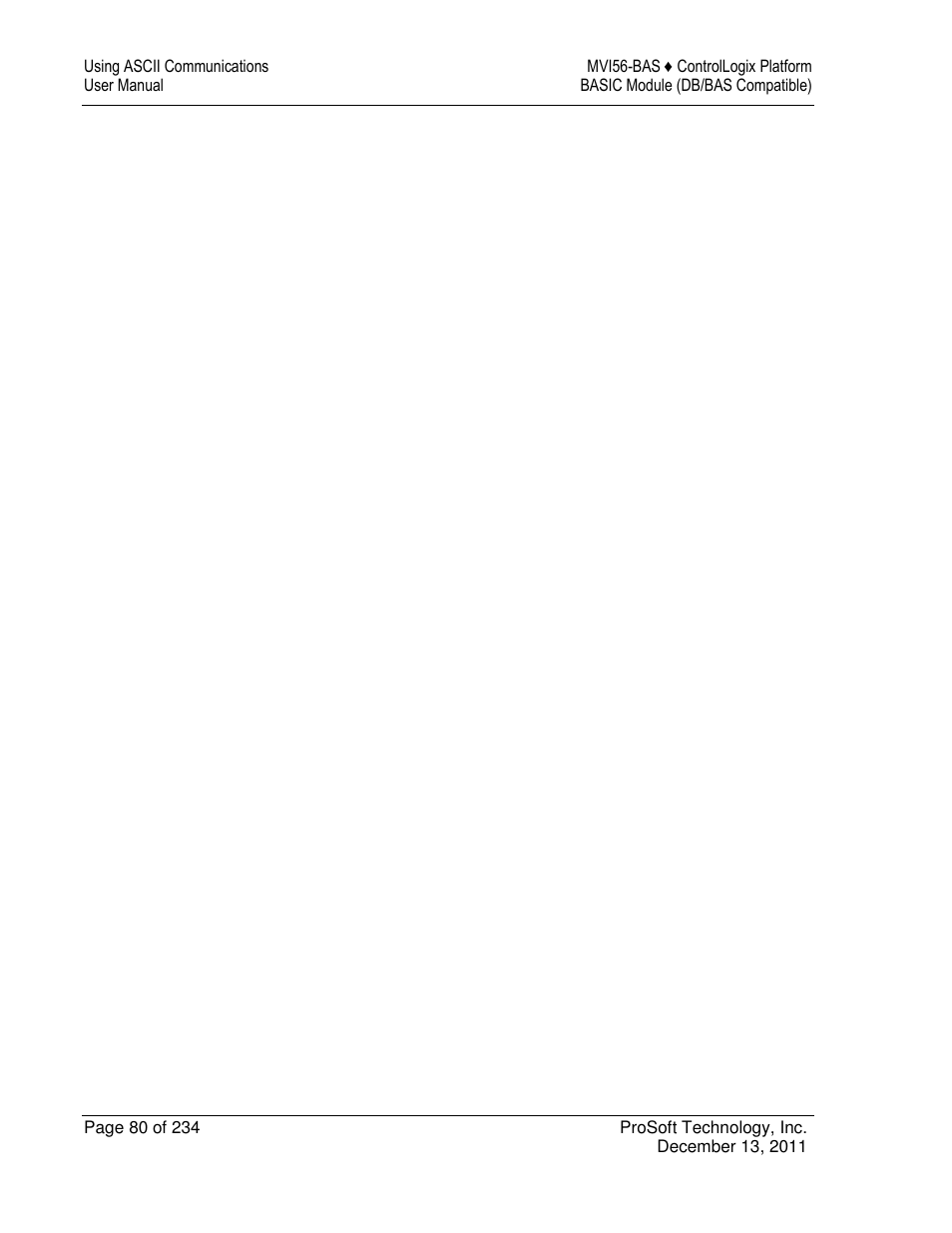 ProSoft Technology MVI56-BAS User Manual | Page 80 / 234