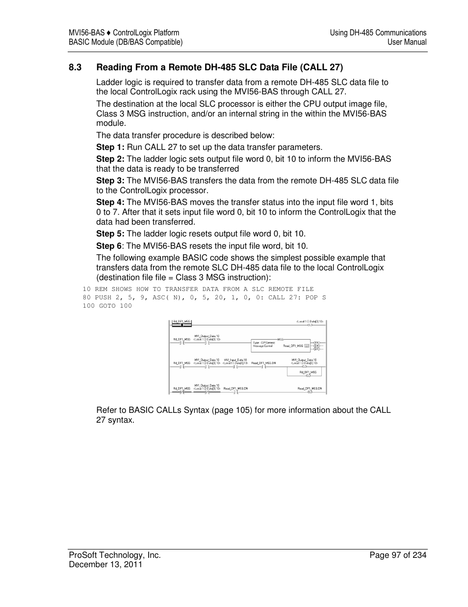 ProSoft Technology MVI56-BAS User Manual | Page 97 / 234
