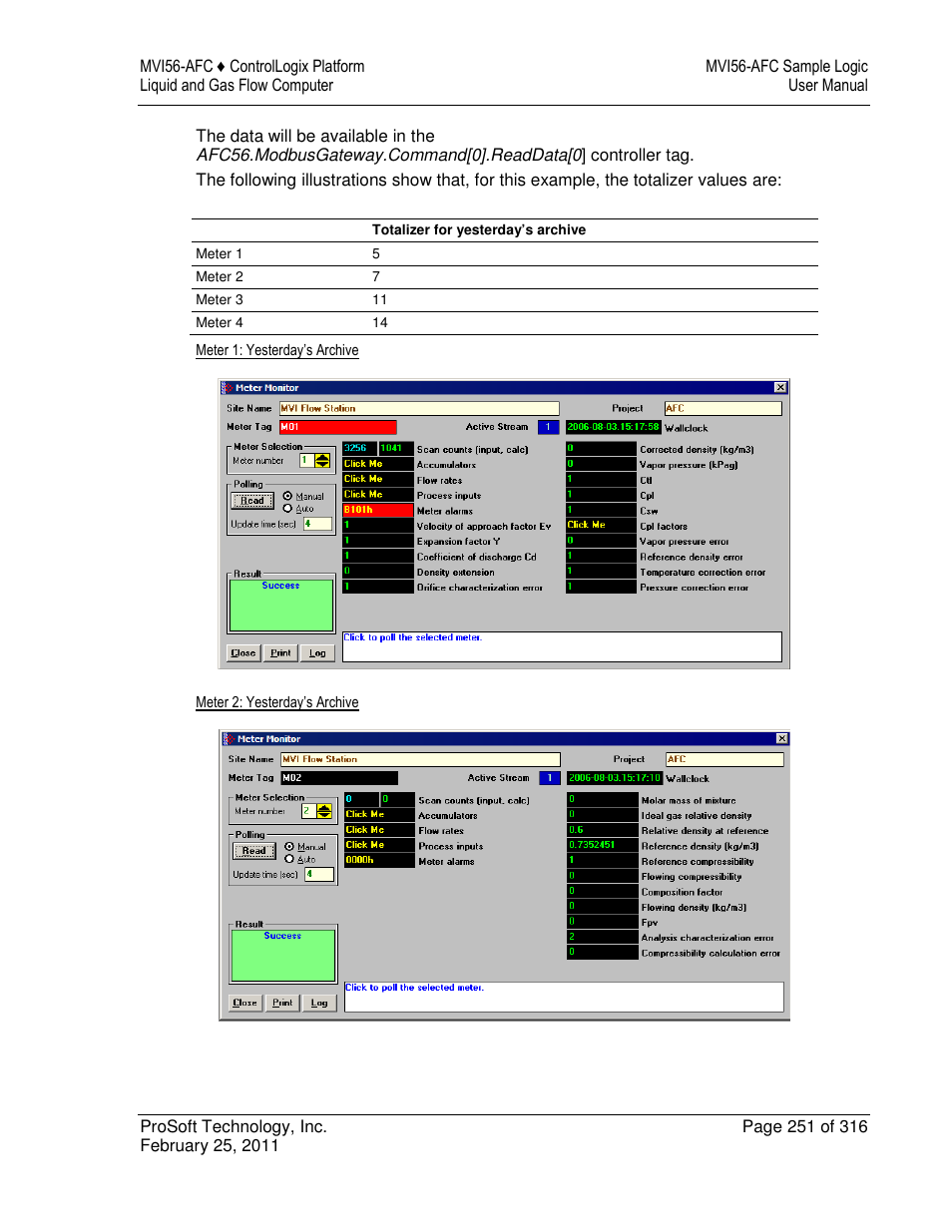 ProSoft Technology MVI56-AFC User Manual | Page 251 / 316