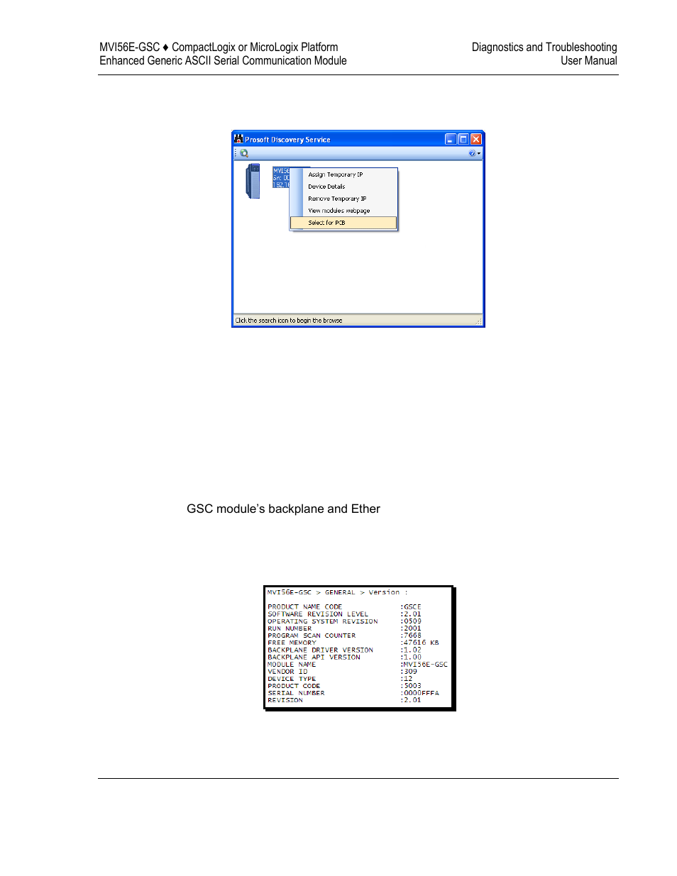 Monitoring module information | ProSoft Technology MVI56E-GSC/ GSCXT User Manual | Page 65 / 140