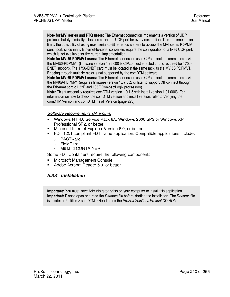 ProSoft Technology MVI56-PDPMV1 User Manual | Page 213 / 255