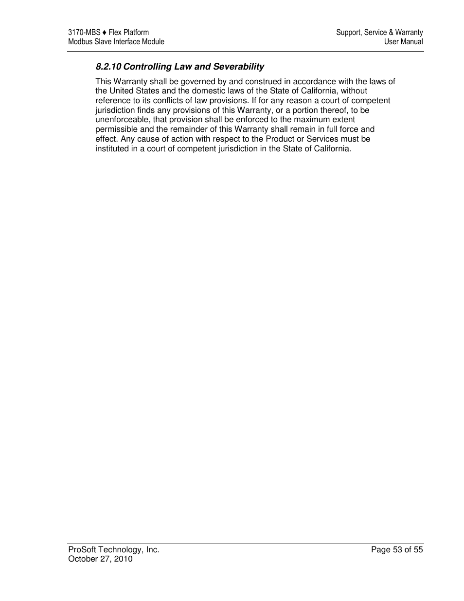 ProSoft Technology 3170-MBS User Manual | Page 53 / 55