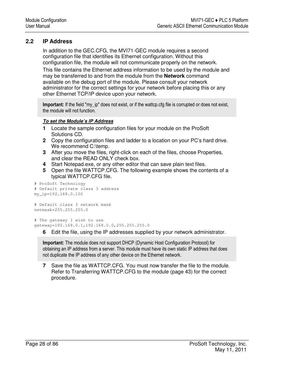 ProSoft Technology MVI71-GEC User Manual | Page 28 / 86