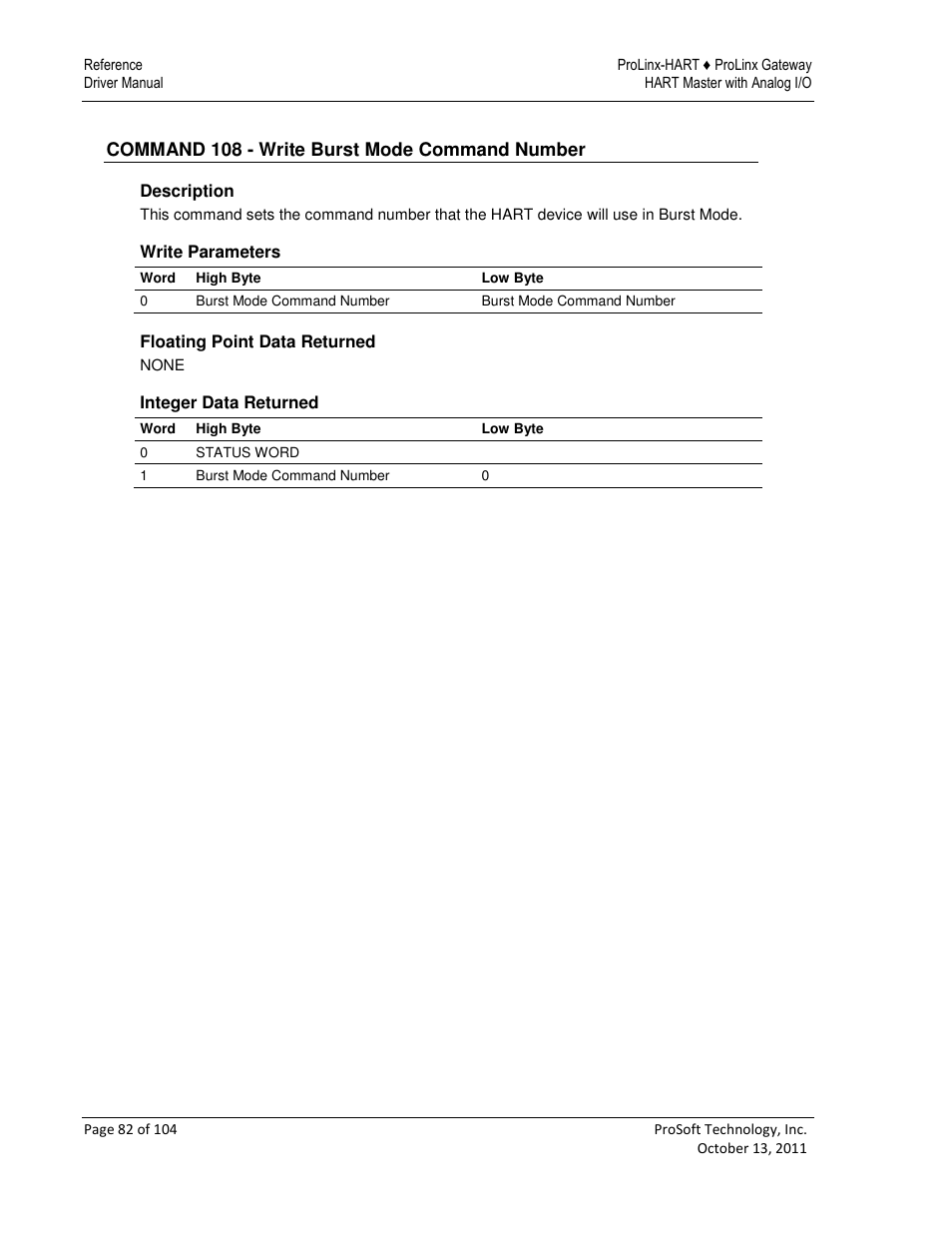 ProSoft Technology 5228-DFNT-HART User Manual | Page 82 / 104