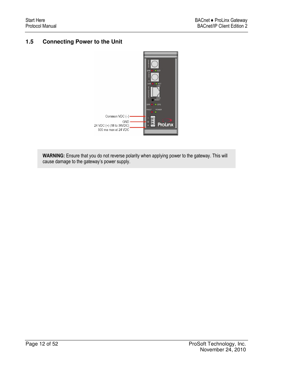 ProSoft Technology 5201-DFNT-BACNET User Manual | Page 12 / 52