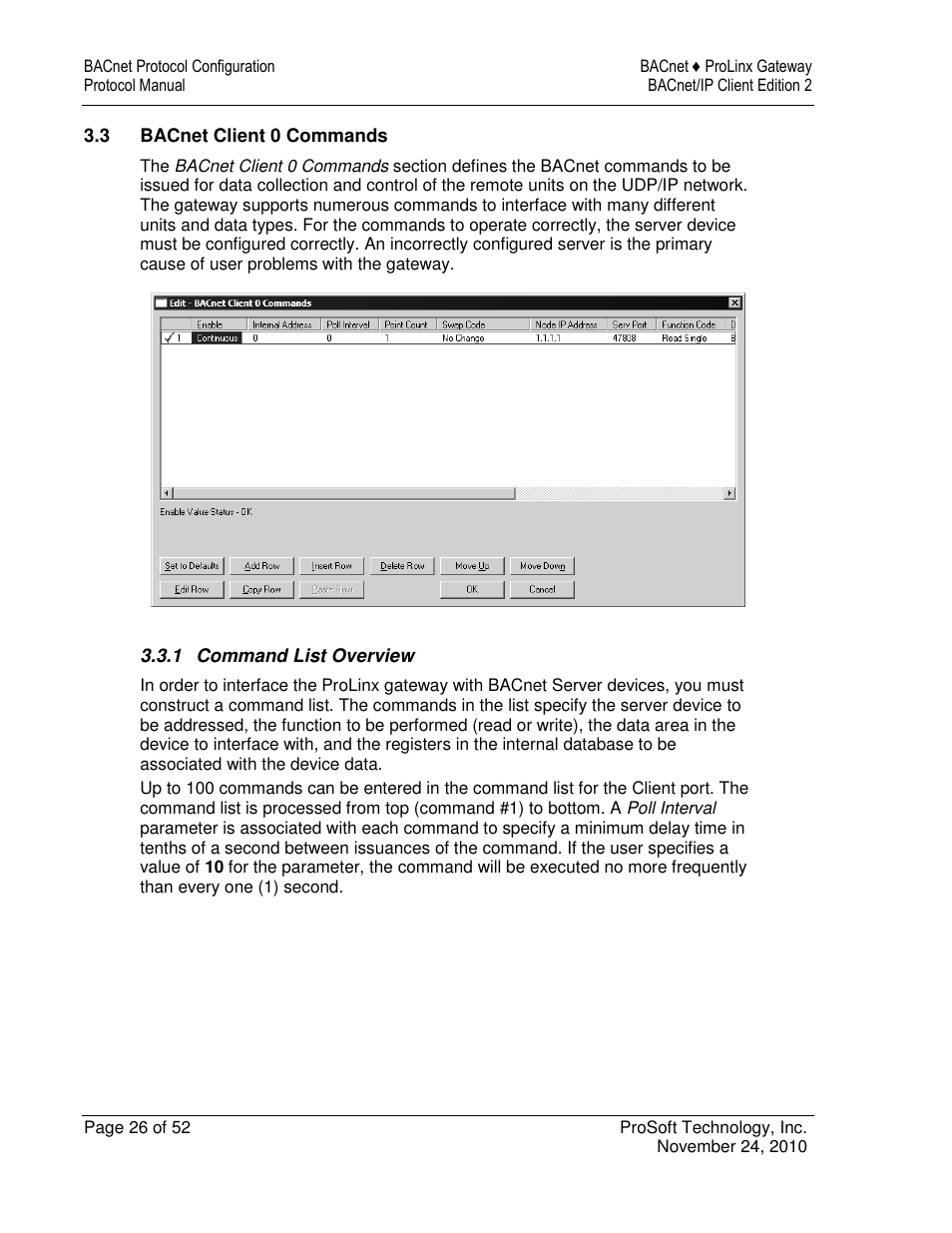 ProSoft Technology 5201-DFNT-BACNET User Manual | Page 26 / 52