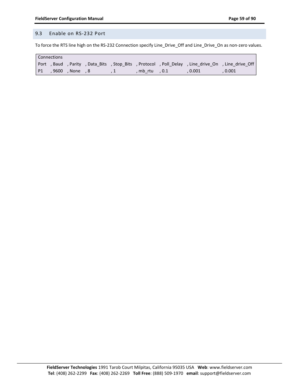 Enable on rs-232 port | ProSoft Technology PS-QS-1x10-0781 User Manual | Page 59 / 90