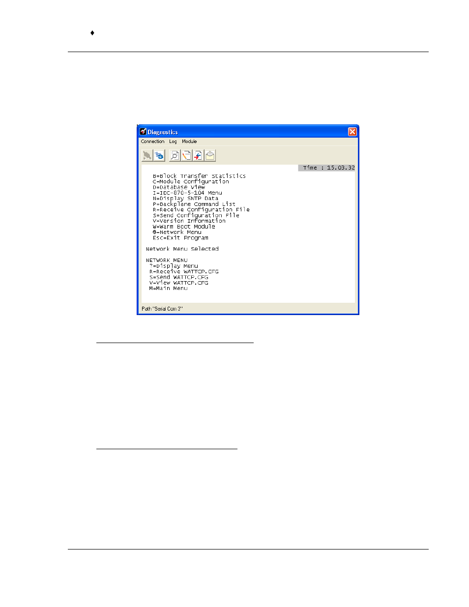 Network menu, Transferring wattcp.cfg to the module, Transferring wattcp.cfg to the pc | ProSoft Technology 5201-MNET-ASCII User Manual | Page 47 / 78