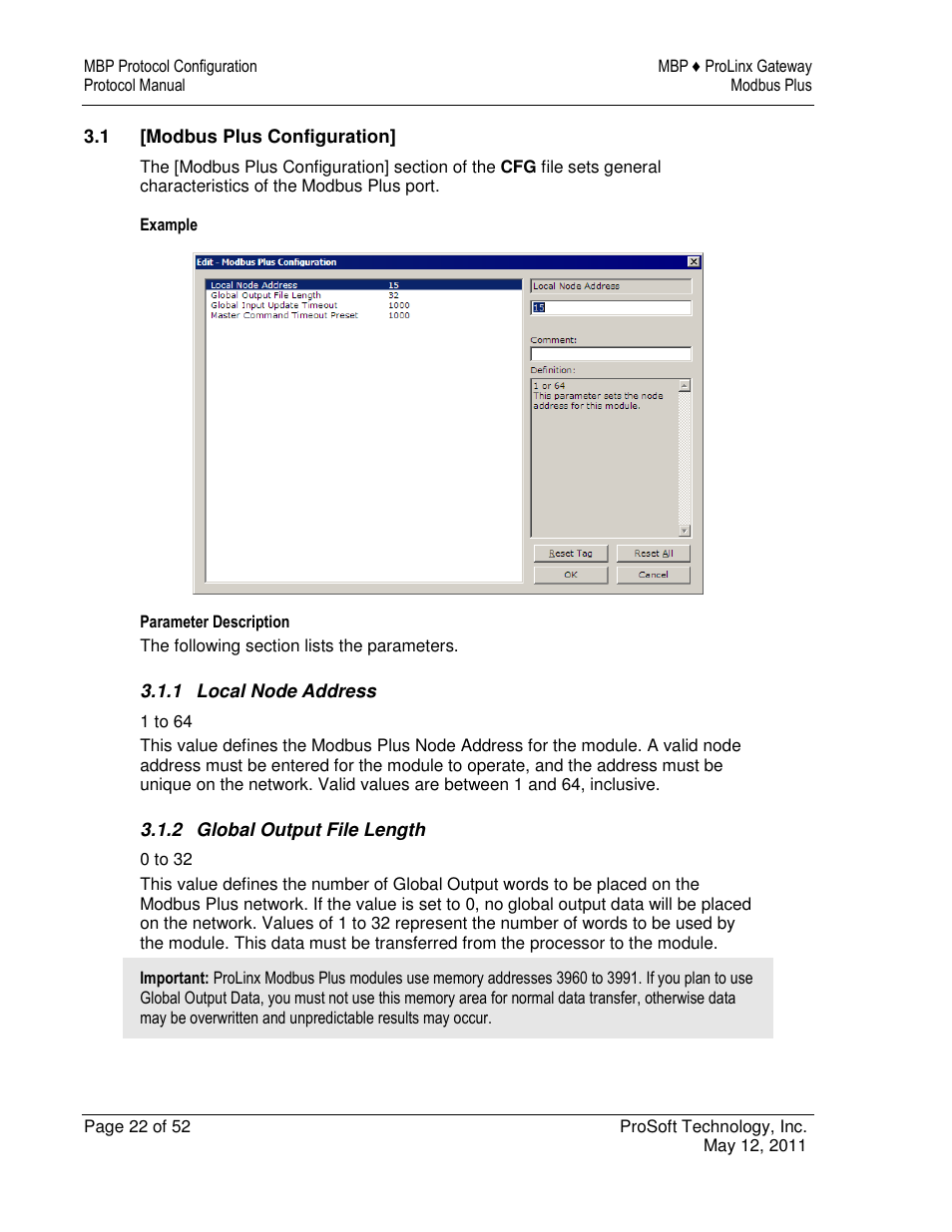 ProSoft Technology 5301-MBP-ASCII User Manual | Page 22 / 52