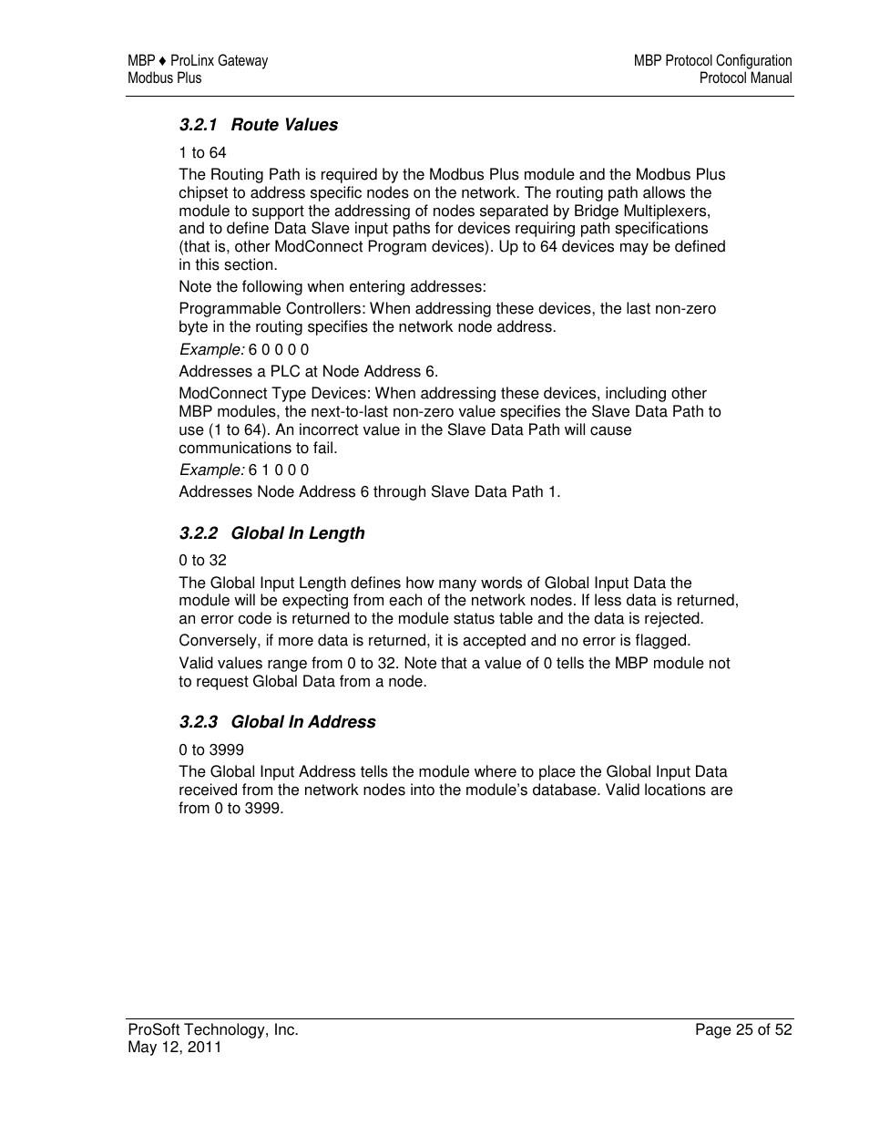 ProSoft Technology 5301-MBP-ASCII User Manual | Page 25 / 52