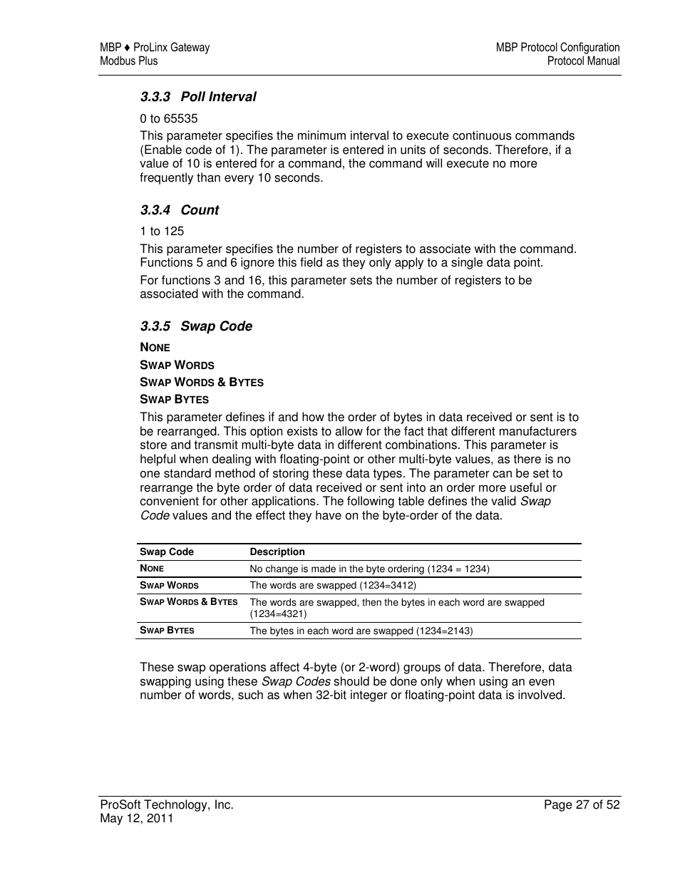 ProSoft Technology 5301-MBP-ASCII User Manual | Page 27 / 52