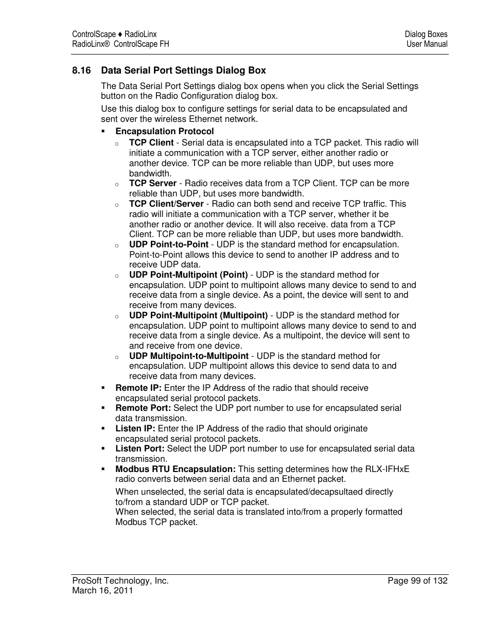 ProSoft Technology RLX2-IFH9E User Manual | Page 99 / 132