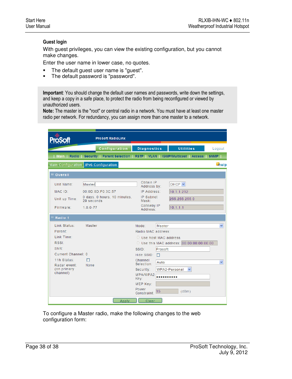 ProSoft Technology RLXIB-IHN-W-E User Manual | Page 38 / 167