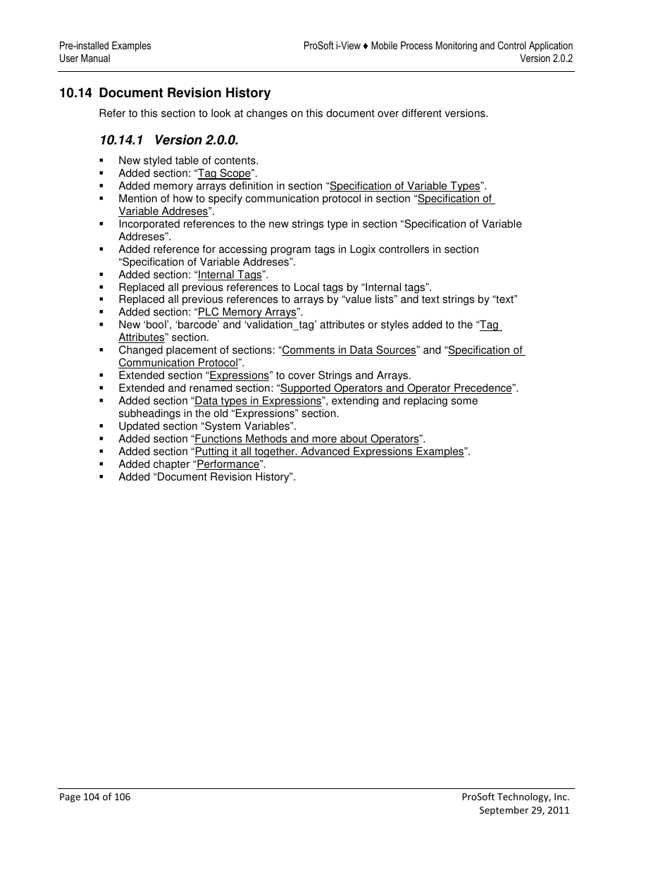 ProSoft Technology ProSoft i-View User Manual | Page 104 / 106