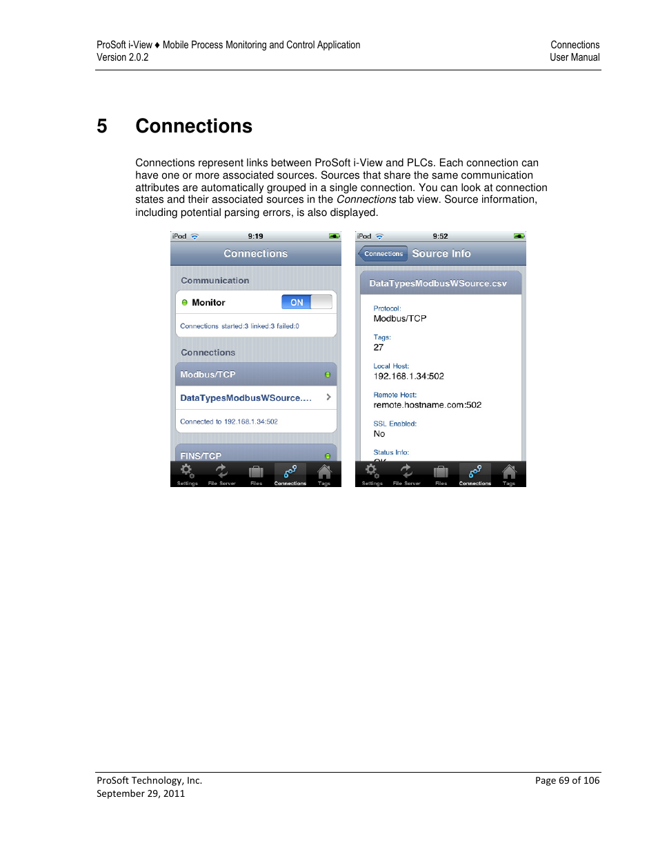 5connections | ProSoft Technology ProSoft i-View User Manual | Page 69 / 106