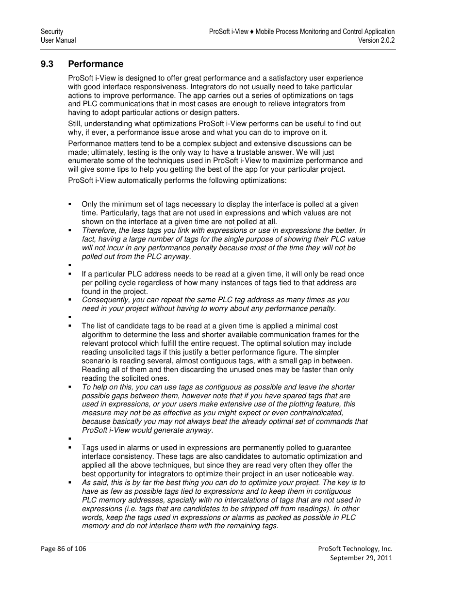 ProSoft Technology ProSoft i-View User Manual | Page 86 / 106