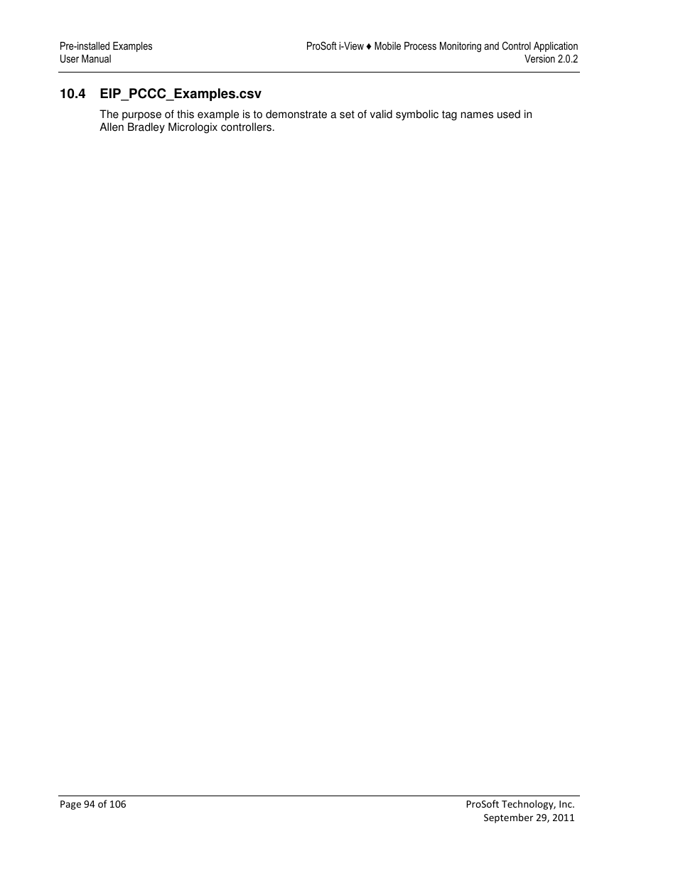ProSoft Technology ProSoft i-View User Manual | Page 94 / 106
