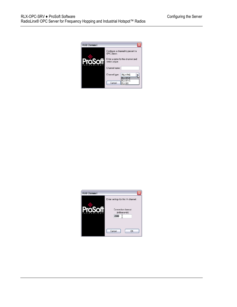 Channel settings, Rlx-ih channel, Channel | Settings | ProSoft Technology RLX-OPC-SRV User Manual | Page 28 / 108