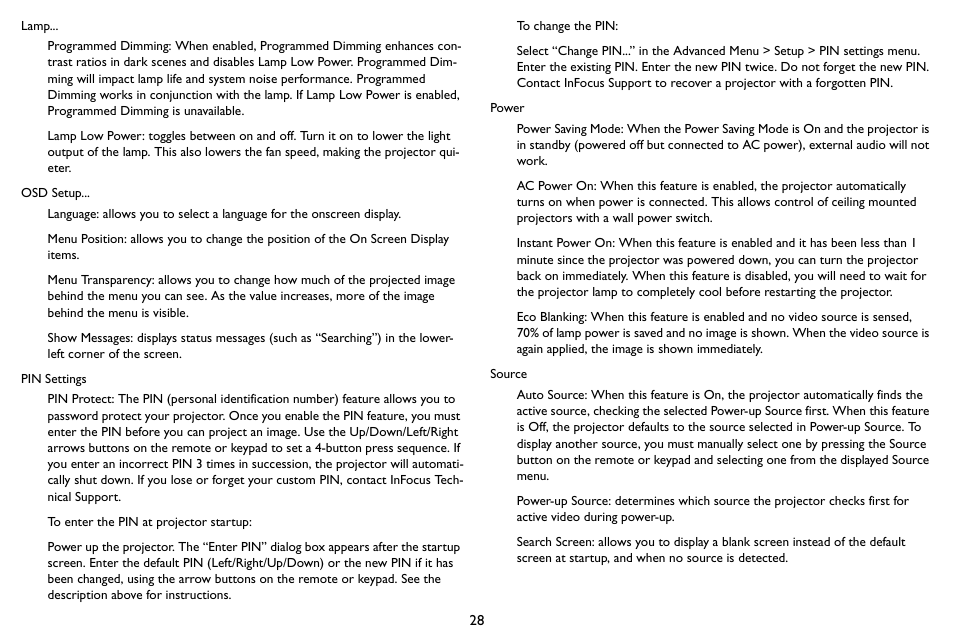InFocus SP1080 User Manual | Page 29 / 35