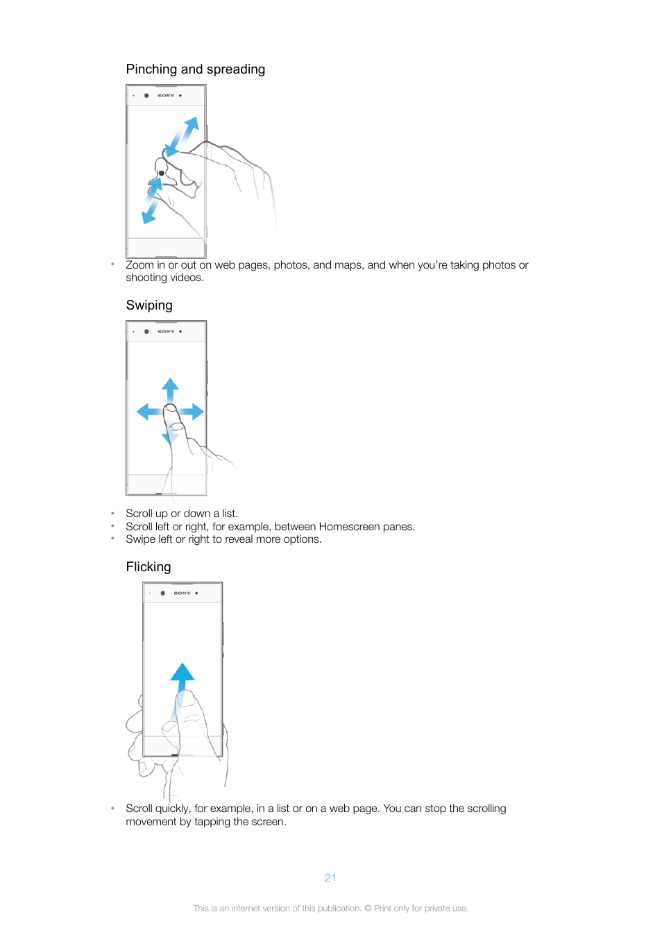 Sony Xperia XA1 User Manual | Page 21 / 130