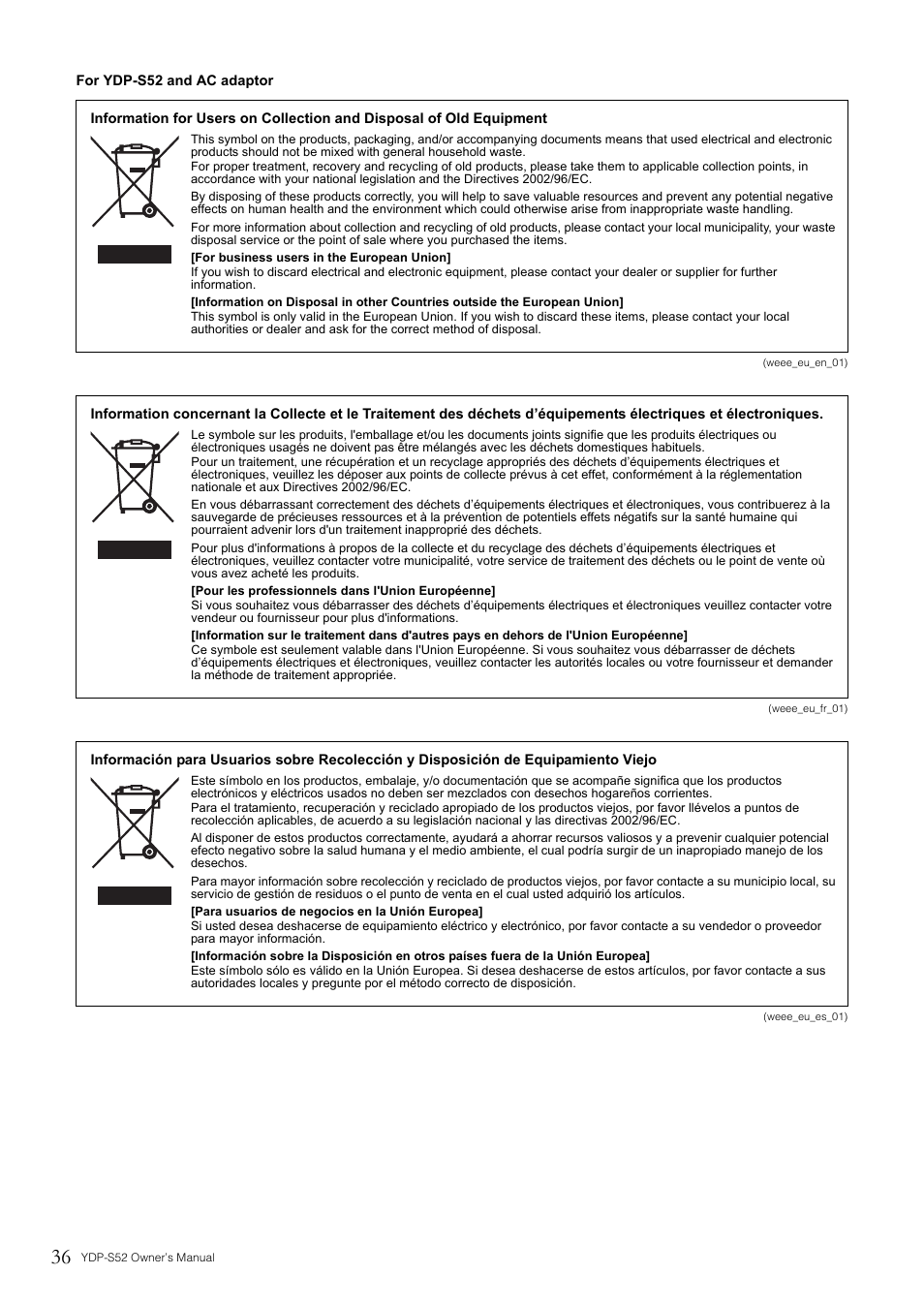 Yamaha YDP-S52 User Manual | Page 36 / 40