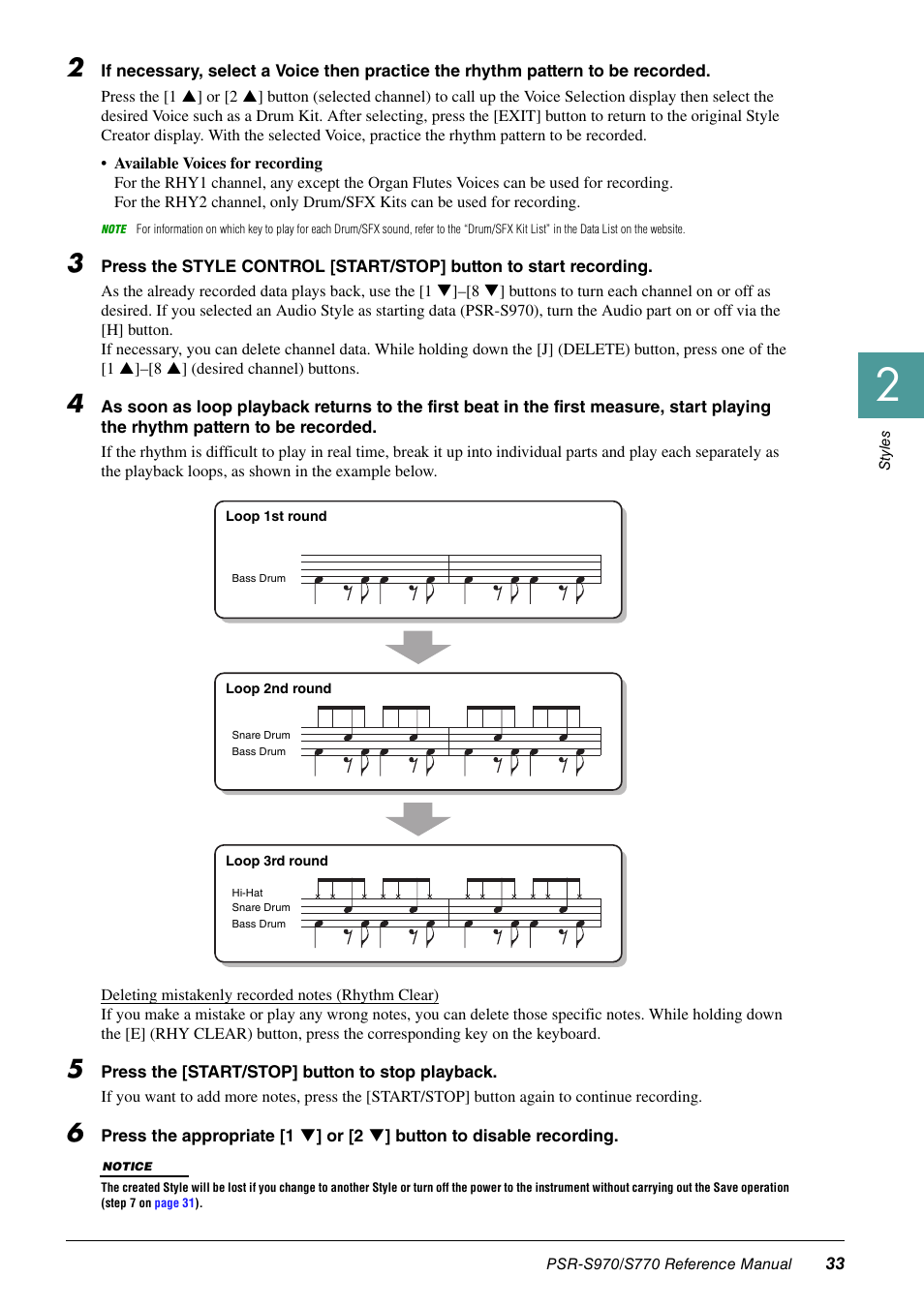 Ges 33 | Yamaha PSR-S770 User Manual | Page 33 / 134