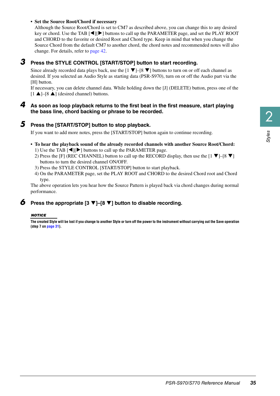 Yamaha PSR-S770 User Manual | Page 35 / 134