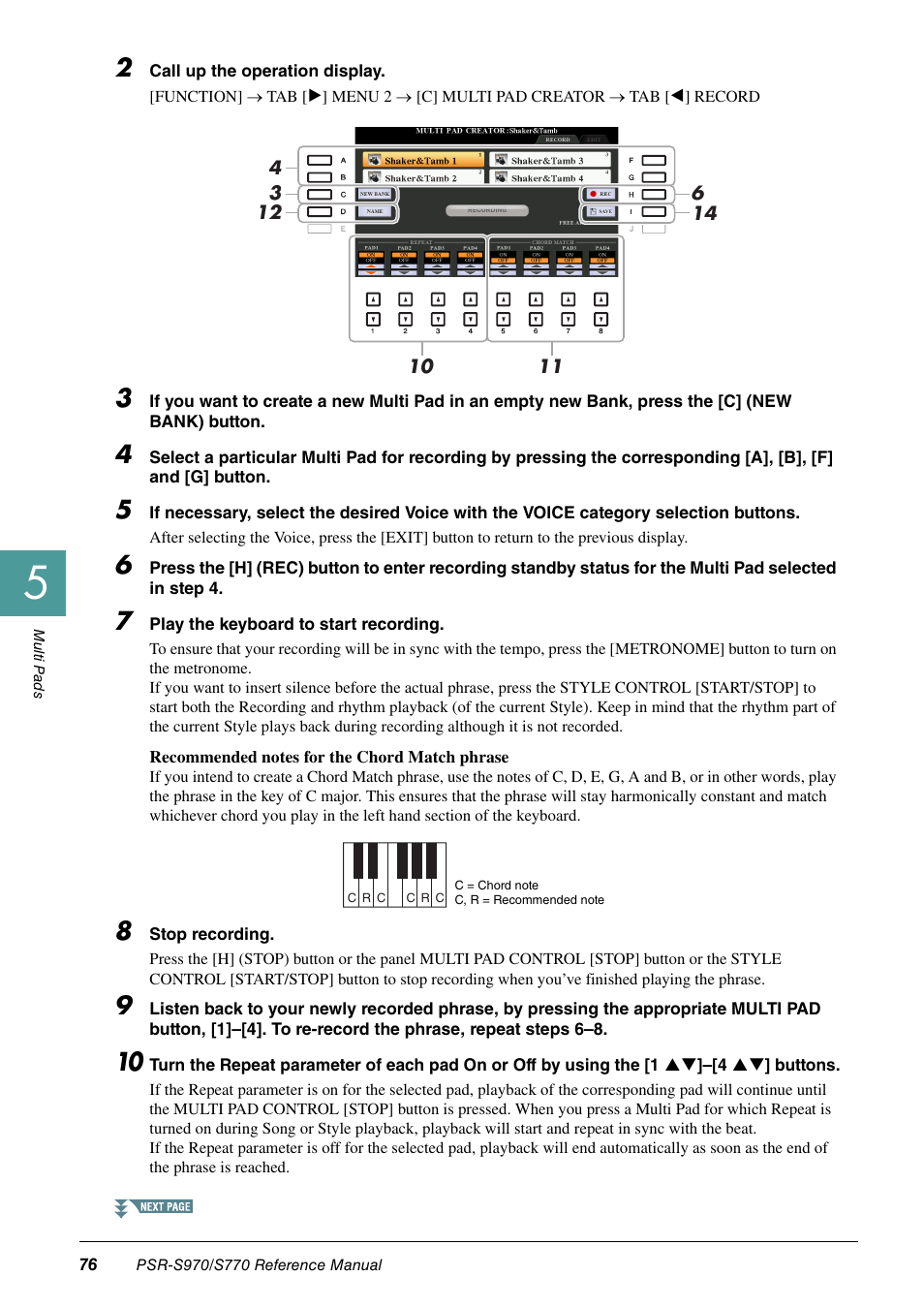 Yamaha PSR-S770 User Manual | Page 76 / 134