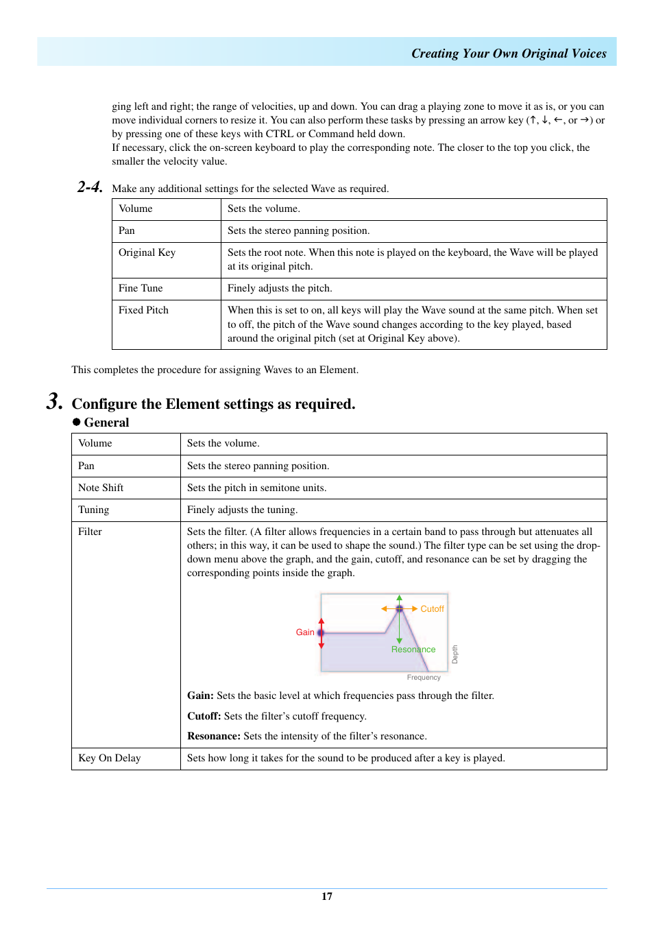 Configure the element settings as required | Yamaha Expansion Manager User Manual | Page 17 / 25