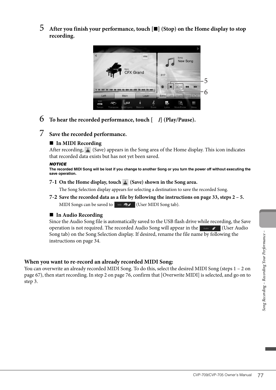 Yamaha CVP-705B User Manual | Page 77 / 128