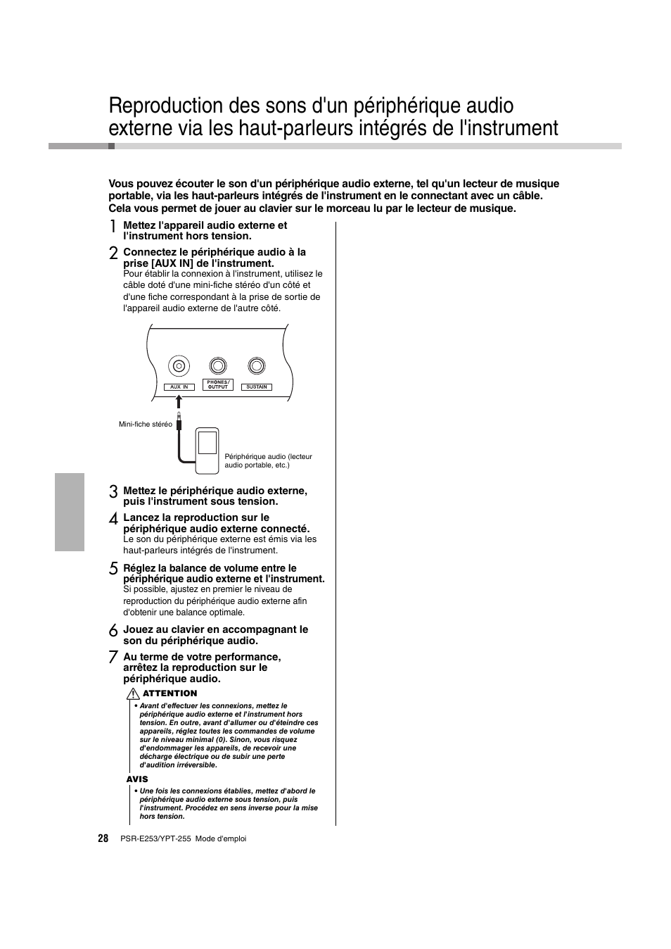 Yamaha PSR-E253 User Manual | Page 28 / 48