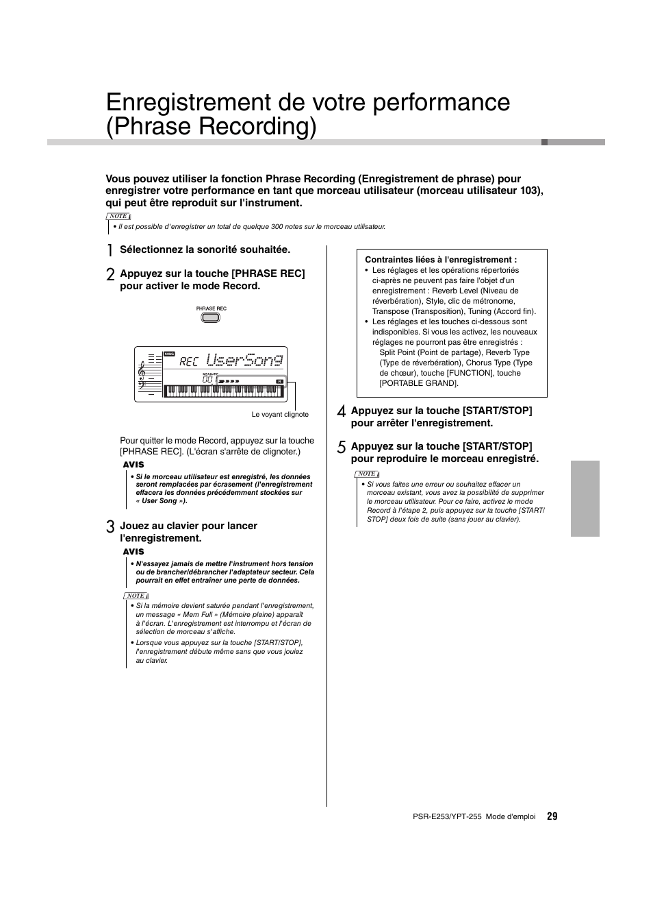 Usersong | Yamaha PSR-E253 User Manual | Page 29 / 48