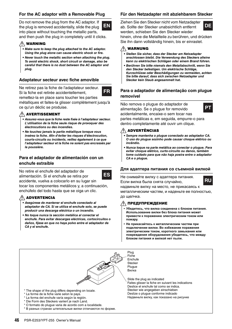 Yamaha PSR-E253 User Manual | Page 46 / 48