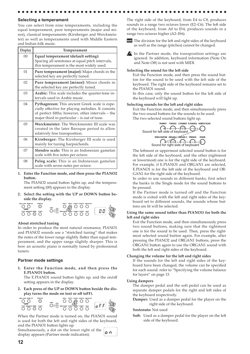 KORG LP-380-73 User Manual | Page 12 / 71